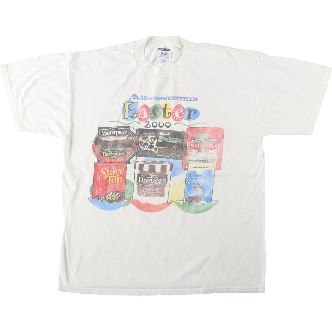 90'S Jerzees Advertising T-Shirt, Men's Size L (approx.), Vintage cotton white type Vintage Second Hand