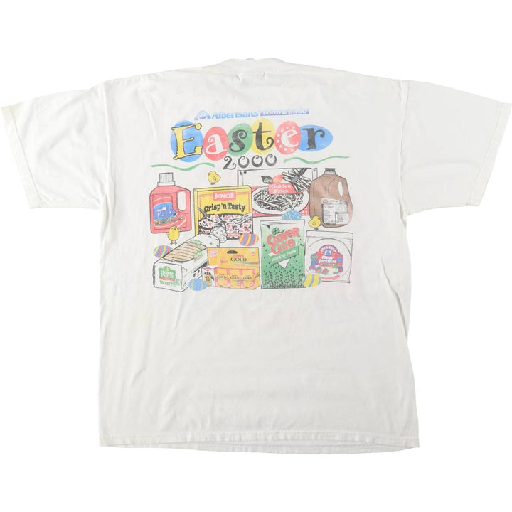 90'S Jerzees Advertising T-Shirt, Men's Size L (approx.), Vintage cotton white type Vintage Second Hand