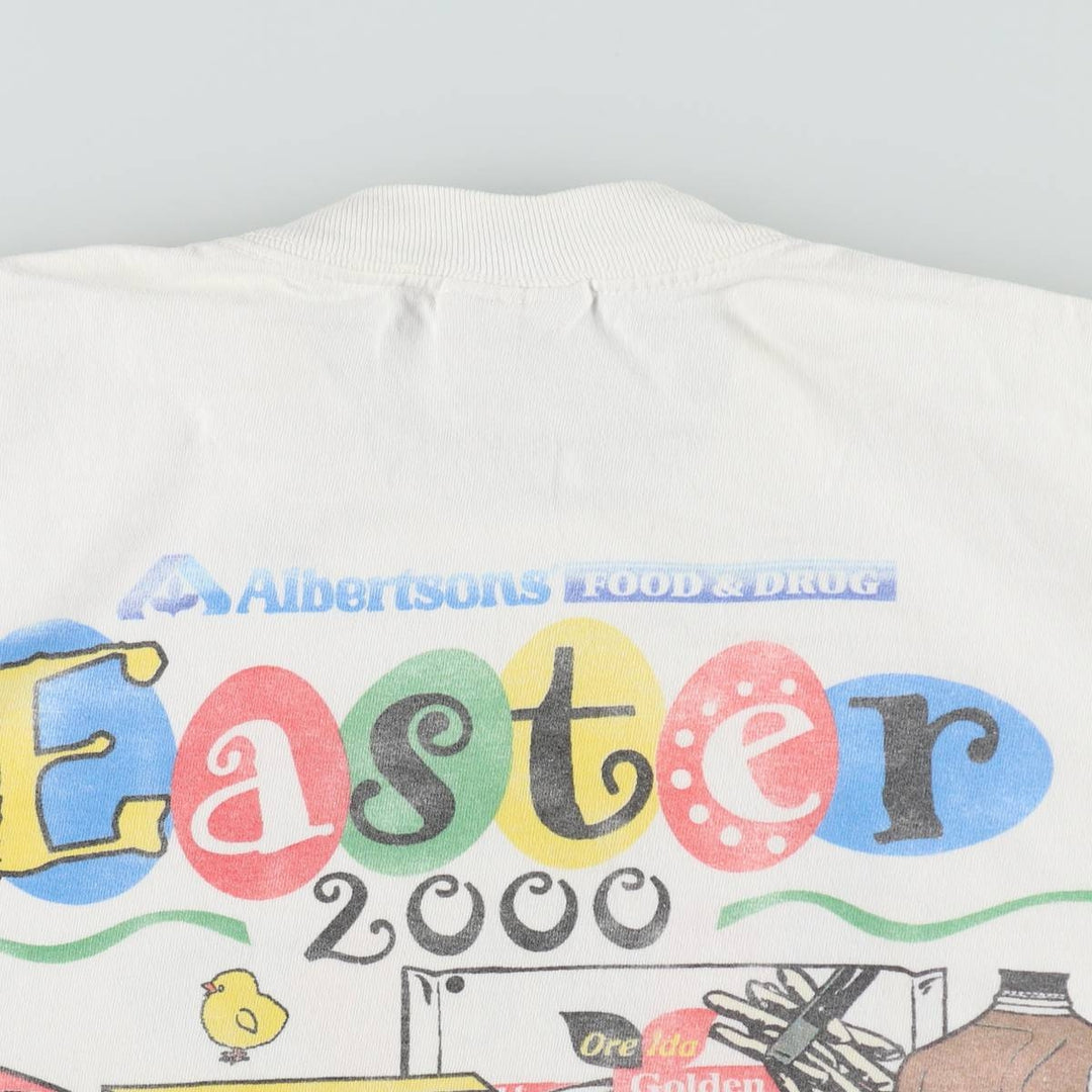 90'S Jerzees Advertising T-Shirt, Men's Size L (approx.), Vintage cotton white type Vintage Second Hand