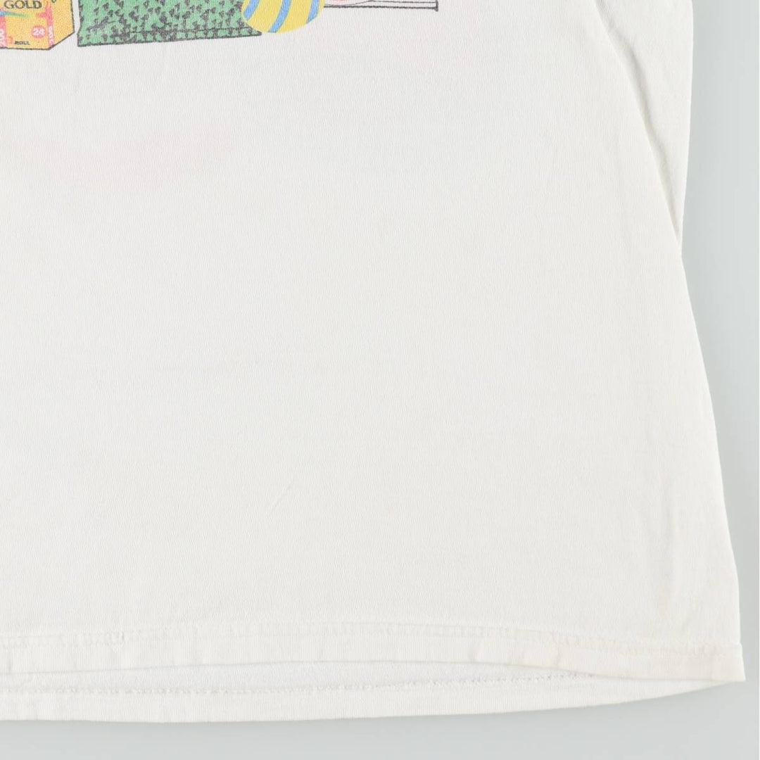 90'S Jerzees Advertising T-Shirt, Men's Size L (approx.), Vintage cotton white type Vintage Second Hand