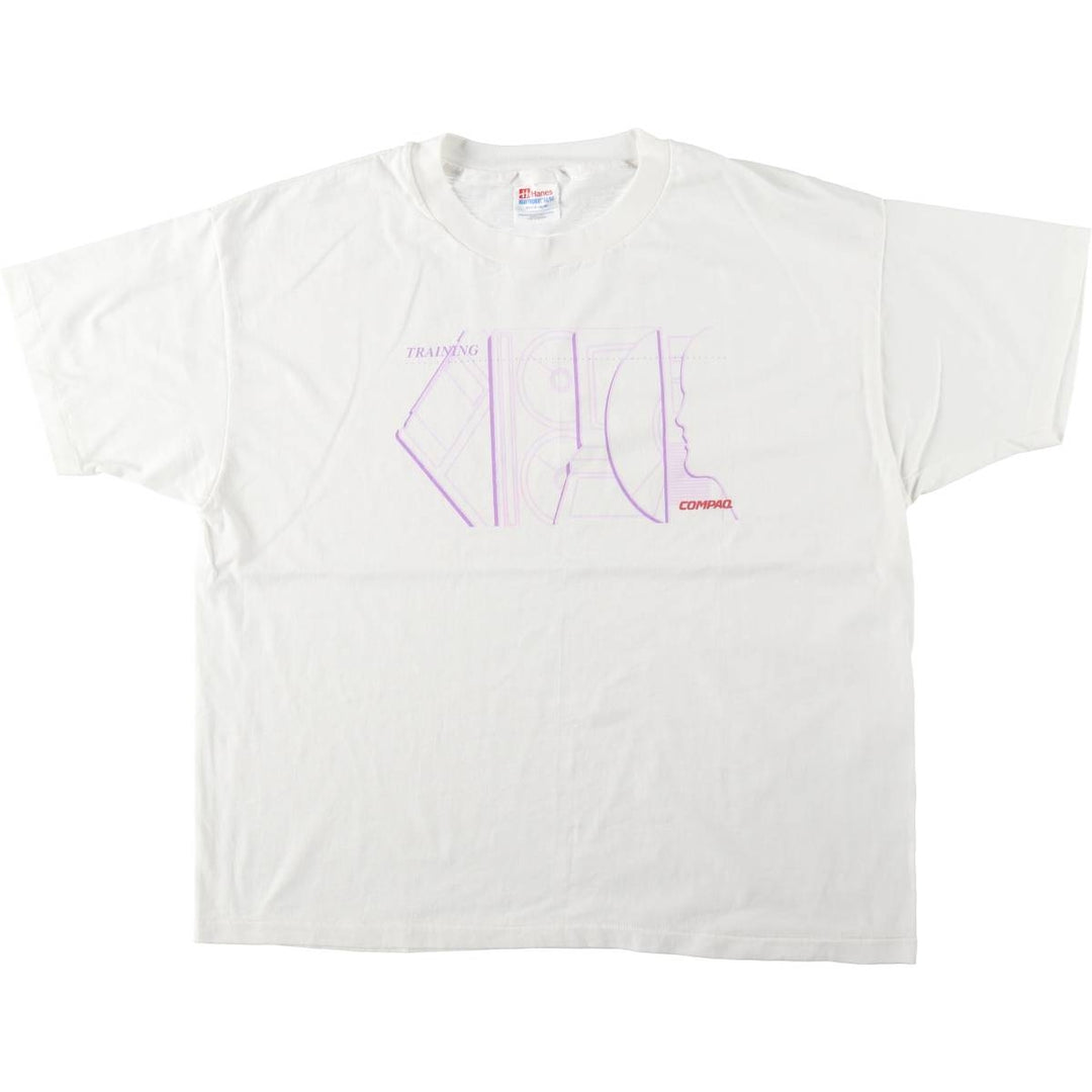 Vintage 90'S Hanes Advertising T-Shirt, Made in USA, Men's XL cotton white type Vintage Second Hand