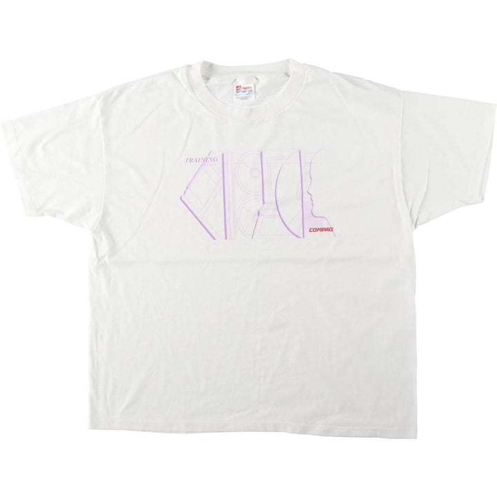 Vintage 90'S Hanes Advertising T-Shirt, Made in USA, Men's XL cotton white type Vintage Second Hand