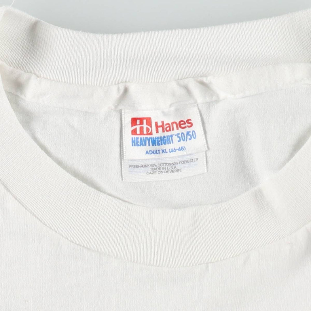 Vintage 90'S Hanes Advertising T-Shirt, Made in USA, Men's XL cotton white type Vintage Second Hand