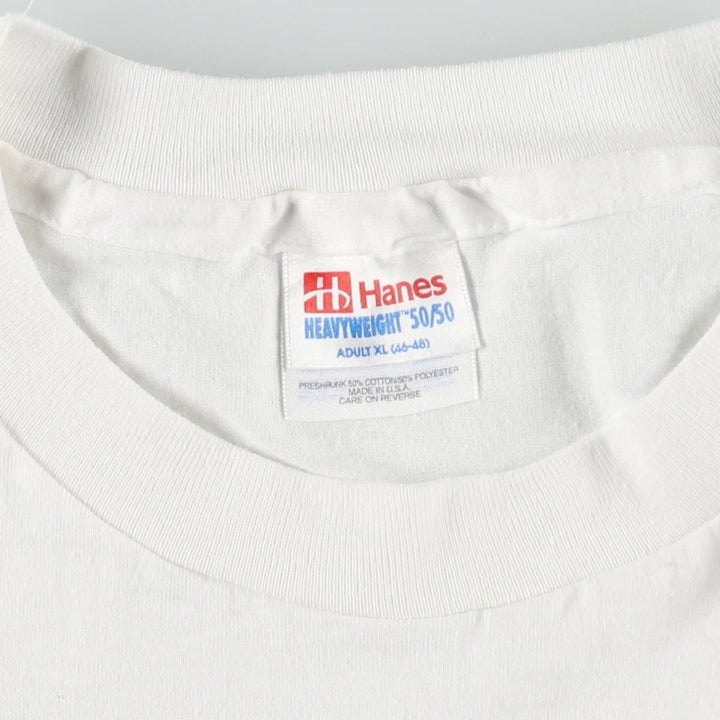 Vintage 90'S Hanes Advertising T-Shirt, Made in USA, Men's XL cotton white type Vintage Second Hand