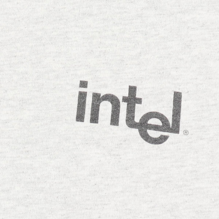 90'S Anvil Intel Advertising T-Shirt, Made in USA, Men's XXL equivalent, Vintage cotton gray type Vintage Second Hand