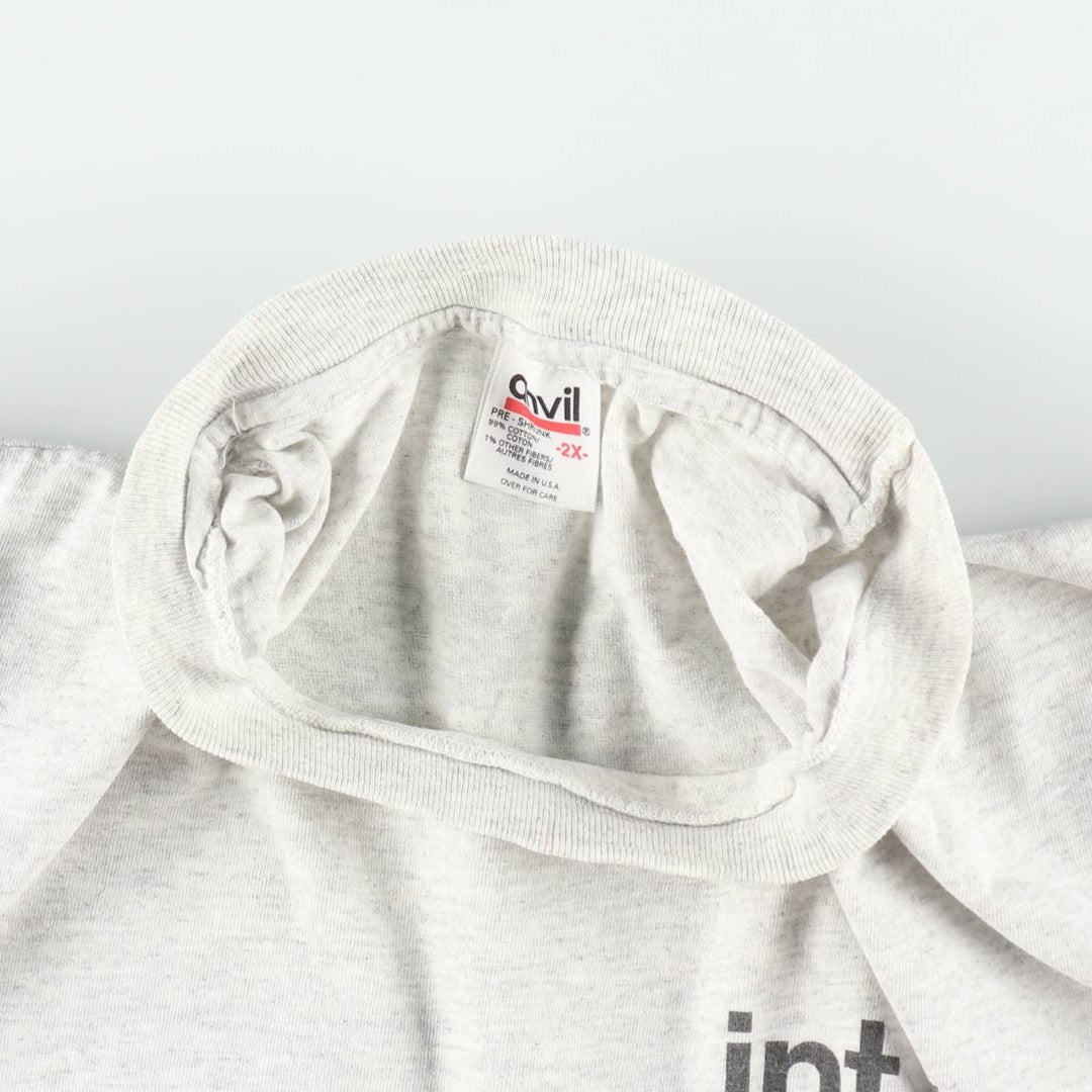 90'S Anvil Intel Advertising T-Shirt, Made in USA, Men's XXL equivalent, Vintage cotton gray type Vintage Second Hand