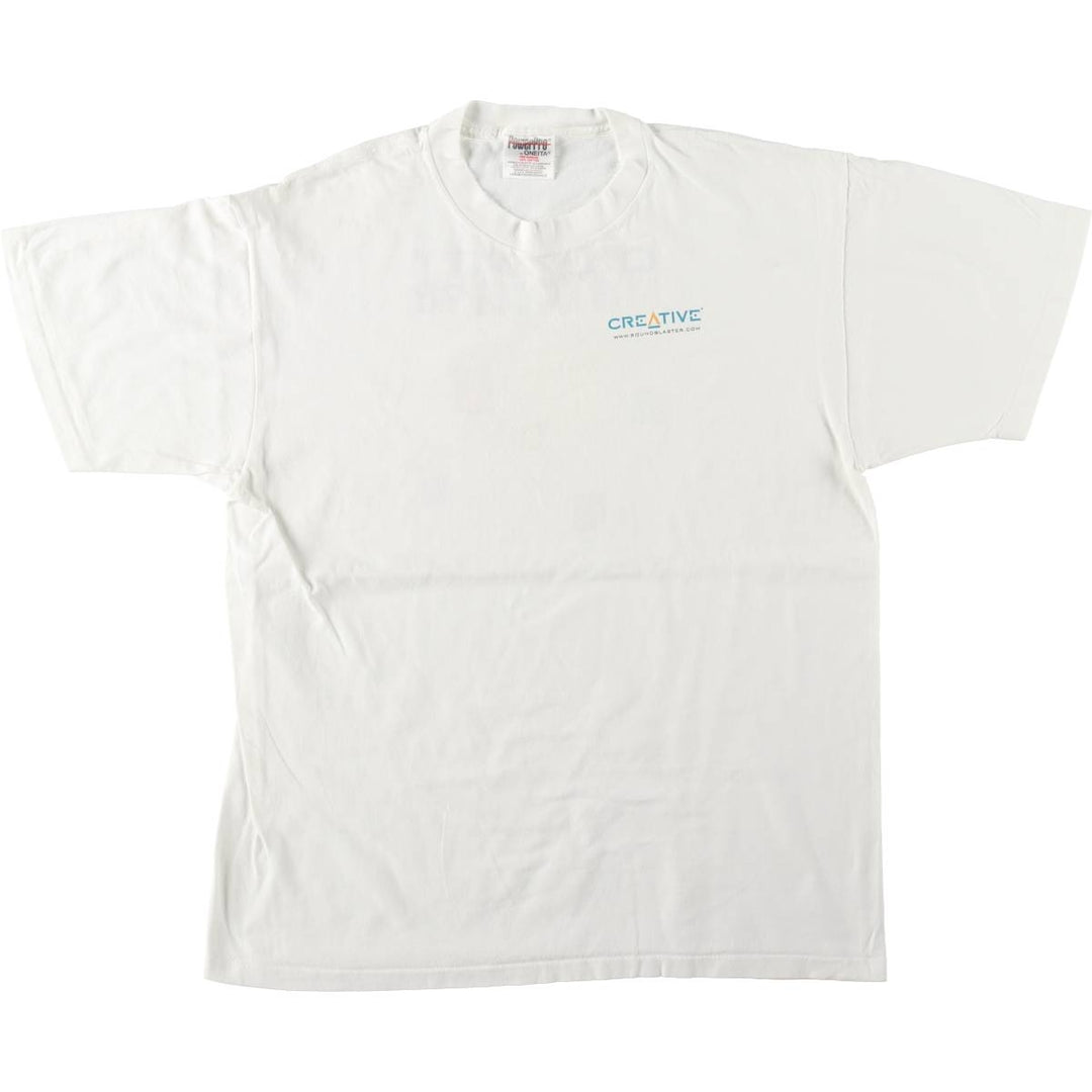 90'S ONEITA PowerPro Advertising T-Shirt, Men's Size L (approx.), Vintage cotton white type Vintage Second Hand