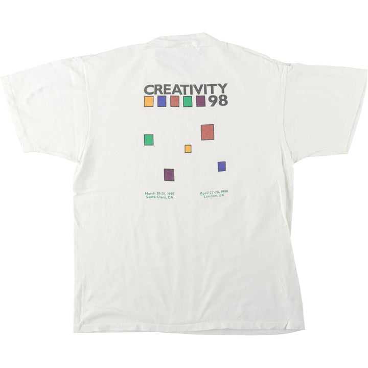 90'S ONEITA PowerPro Advertising T-Shirt, Men's Size L (approx.), Vintage cotton white type Vintage Second Hand