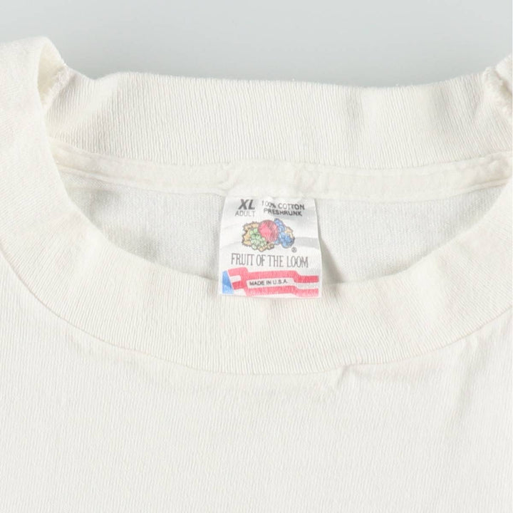 90'S Fruit of the Loom Advertising T-shirt Made in USA Men's XL Vintage cotton white type Vintage Second Hand