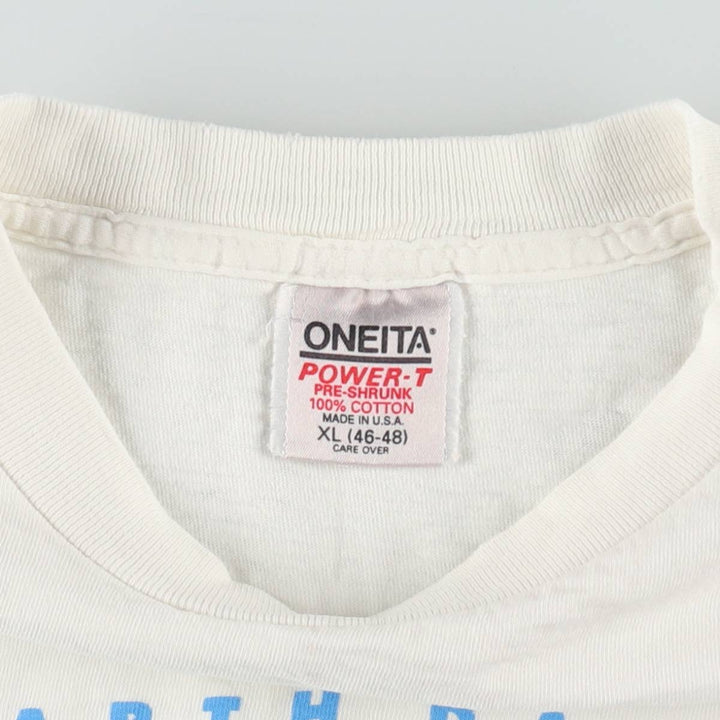 90'S ONEITA Sony Advertising T-Shirt, Made in USA, Men's XL equivalent, Vintage cotton white type Vintage Second Hand