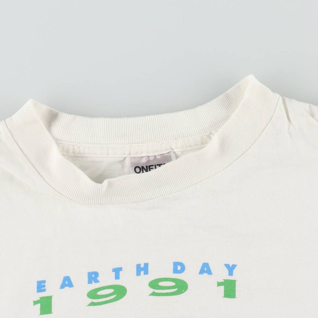 90'S ONEITA Sony Advertising T-Shirt, Made in USA, Men's XL equivalent, Vintage cotton white type Vintage Second Hand