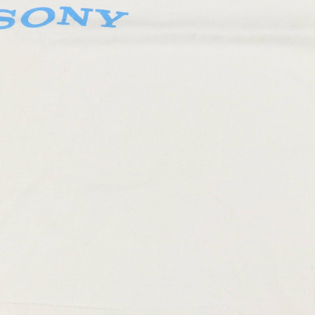 90'S ONEITA Sony Advertising T-Shirt, Made in USA, Men's XL equivalent, Vintage cotton white type Vintage Second Hand