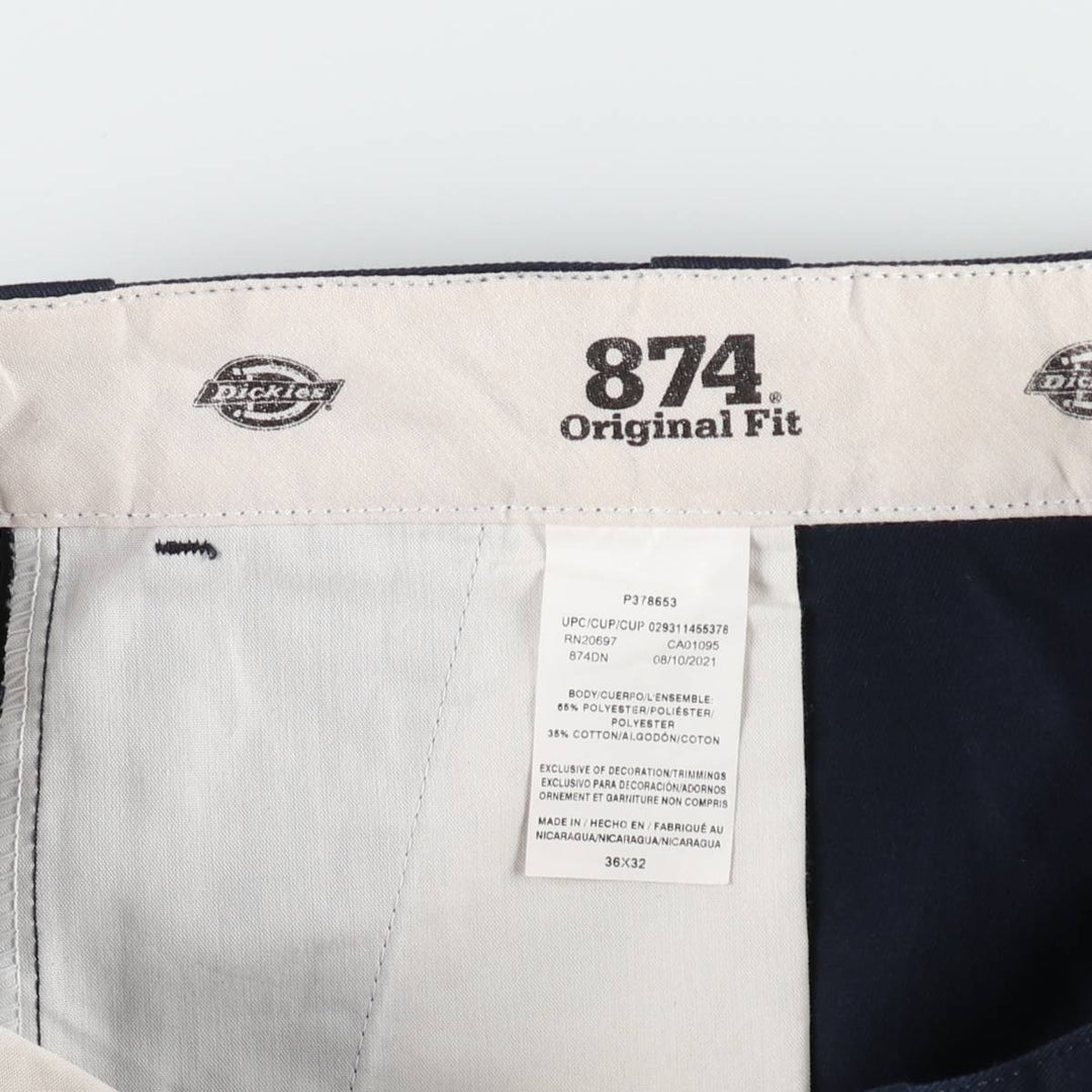 Dickies 874 Original Fit Work Pants for Men, W37 polyester navy blue type Vintage Second Hand