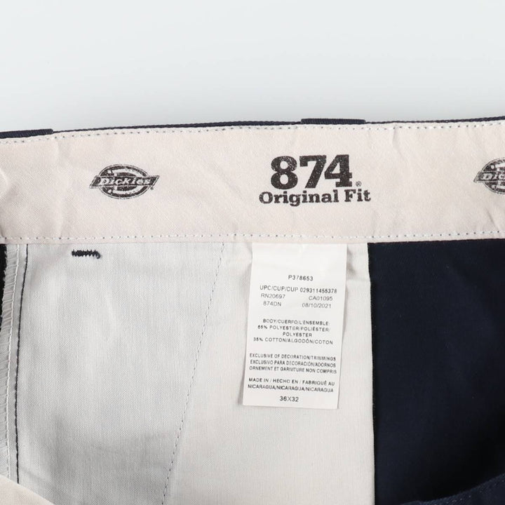 Dickies 874 Original Fit Work Pants for Men, W37 polyester navy blue type Vintage Second Hand