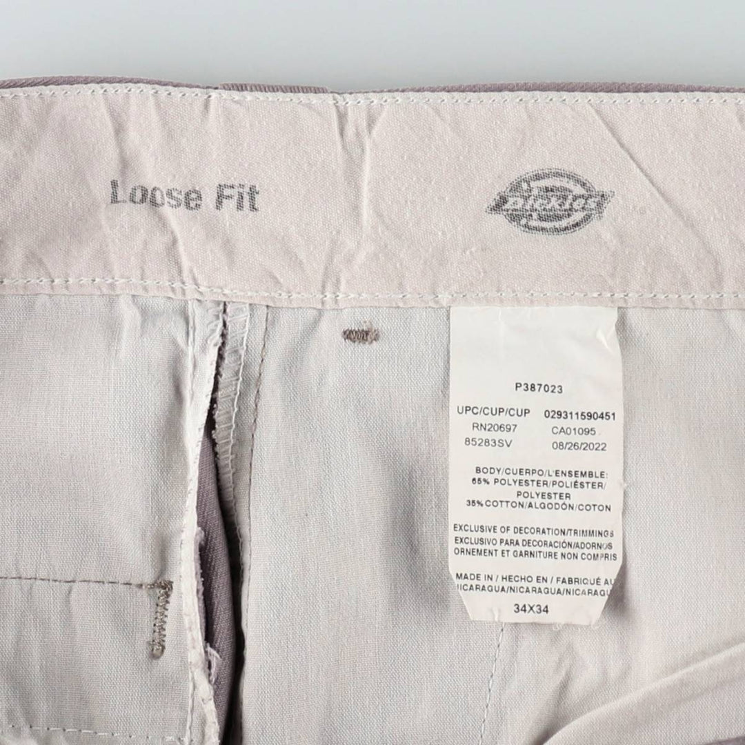 Dickies Loose Fit Double Knee Work Pants Men's W34 polyester gray type Vintage Second Hand