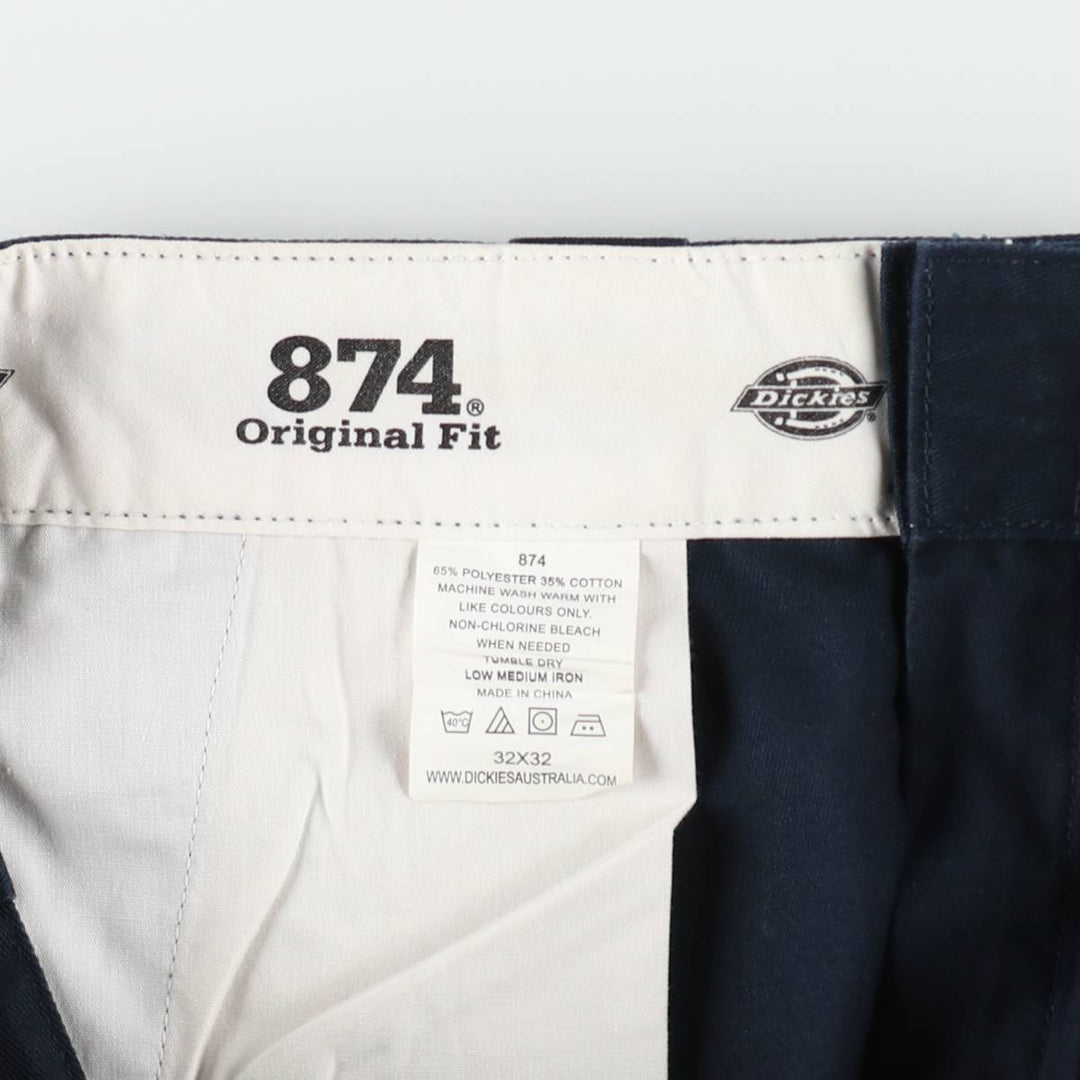 Dickies 874 Original Fit Work Pants for Men, W32 equivalent polyester navy blue type Vintage Second Hand
