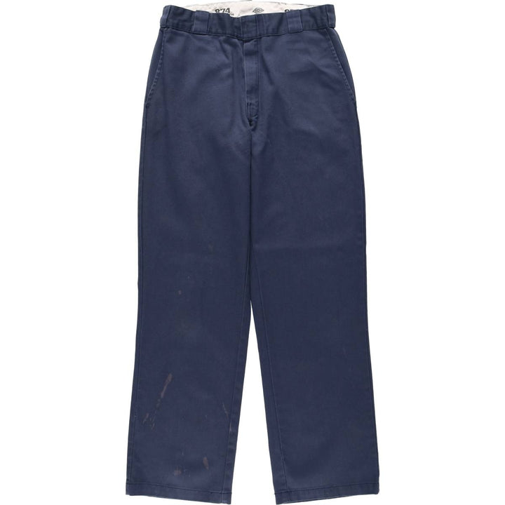 Dickies 874 Original Fit Work Pants for Men, W32 equivalent polyester Navy blue Vintage Second Hand