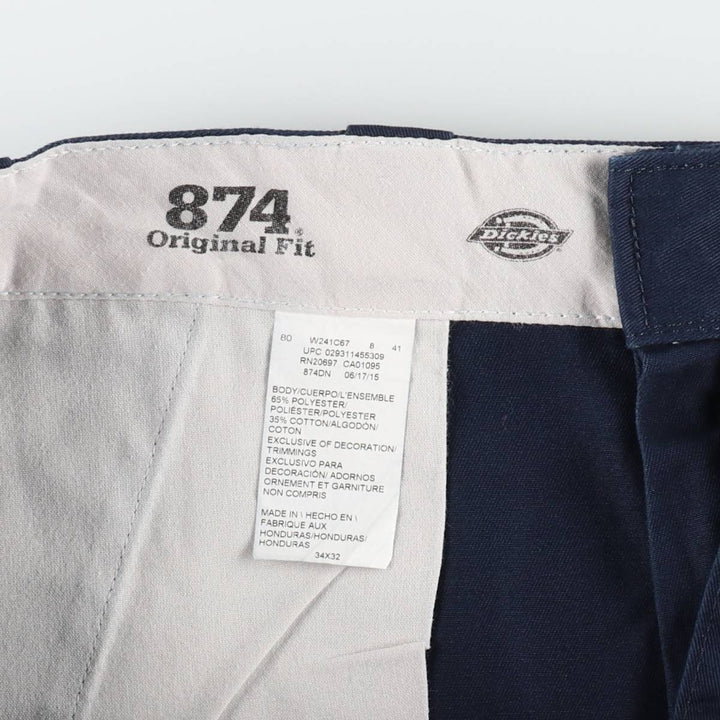Dickies 874 Original Fit Work Pants, Men's, Size W33 polyester navy blue type Vintage Second Hand