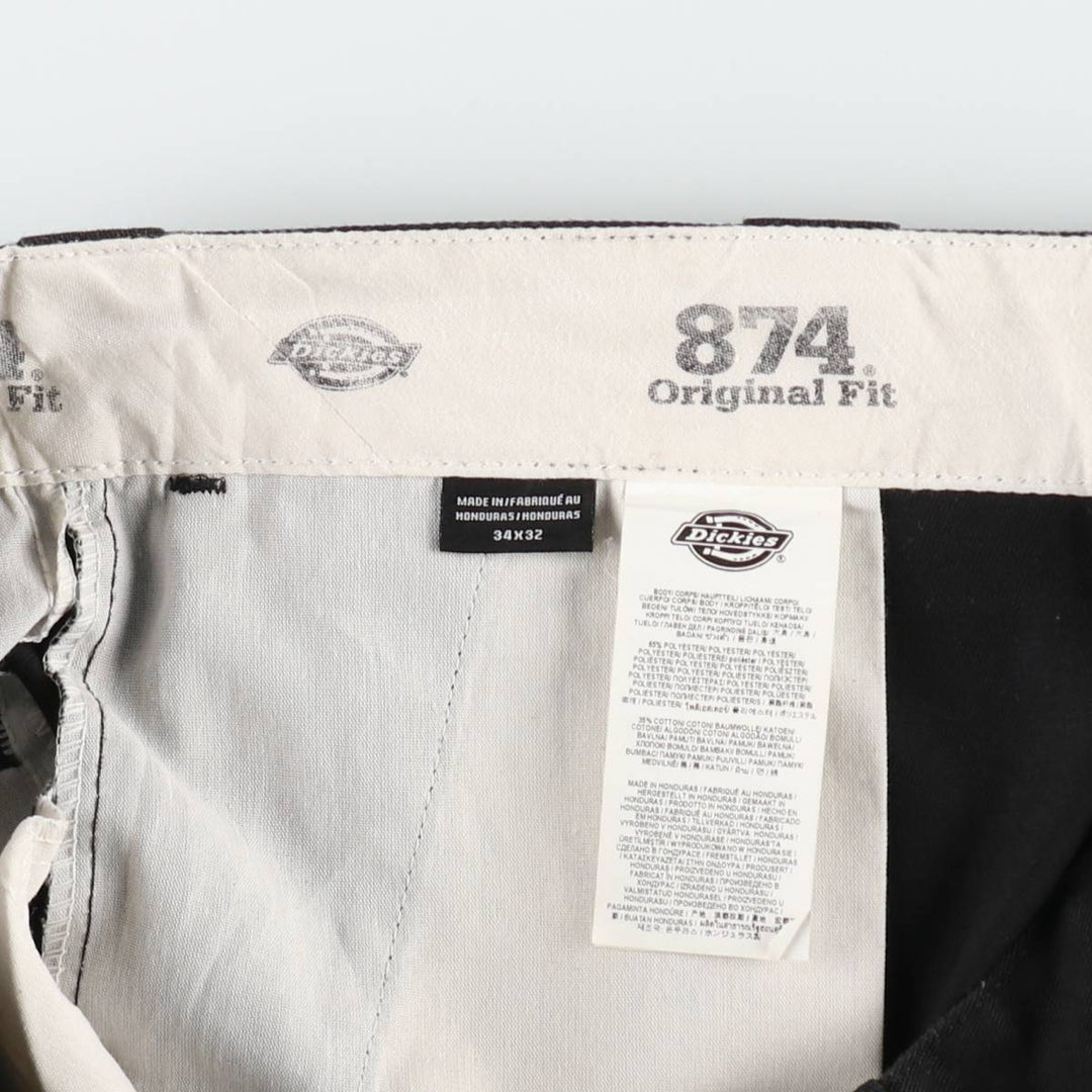 Dickies 874 Original Fit Work Pants, Men's, Size W34 polyester black type Vintage Second Hand