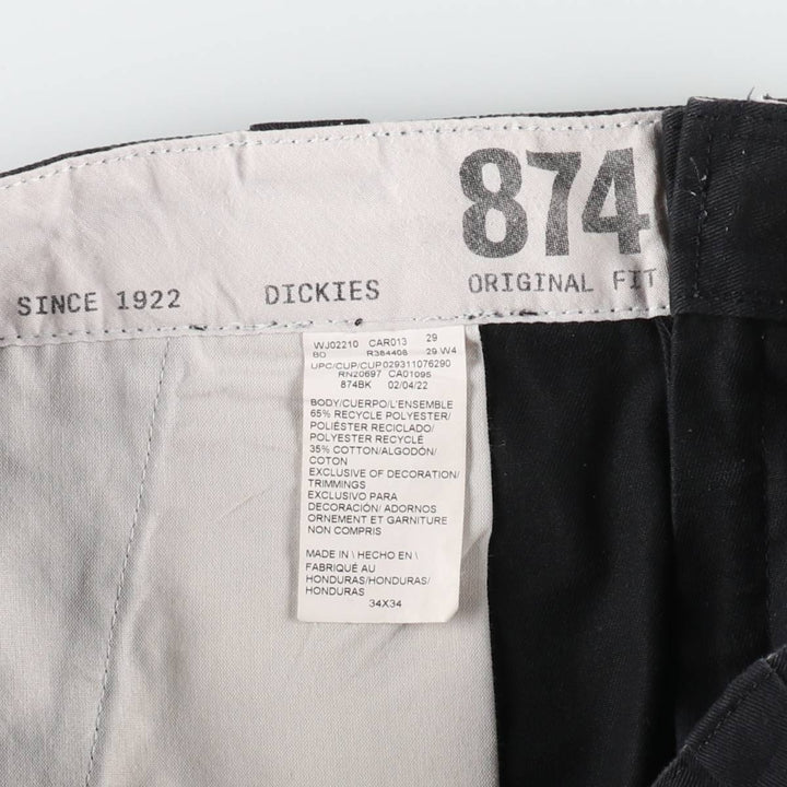 Dickies 874 Original Fit Work Pants, Men's, Size W34 polyester black type Vintage Second Hand
