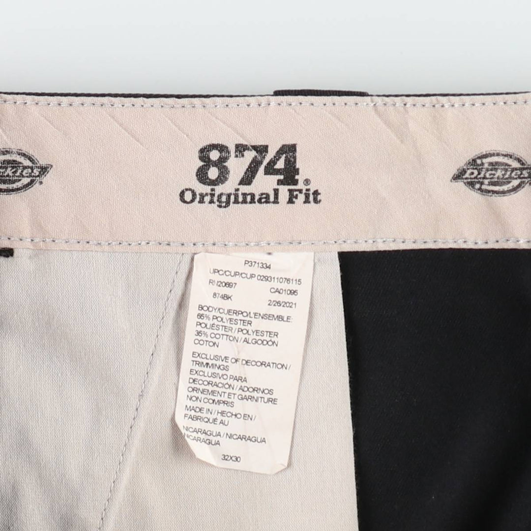 Dickies 874 Original Fit Work Pants for Men, W32 equivalent polyester black type Vintage Second Hand