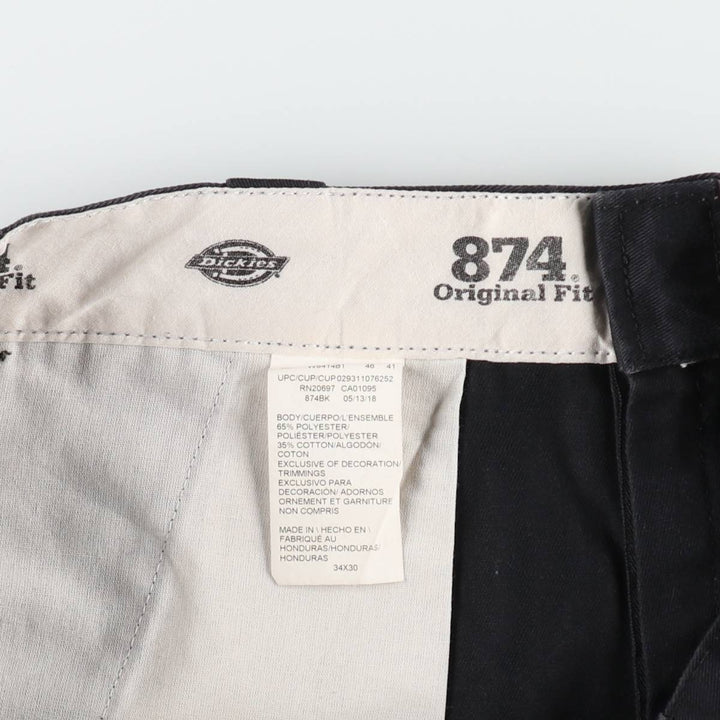 Dickies 874 Original Fit Work Pants, Men's, Size W34 polyester black type Vintage Second Hand