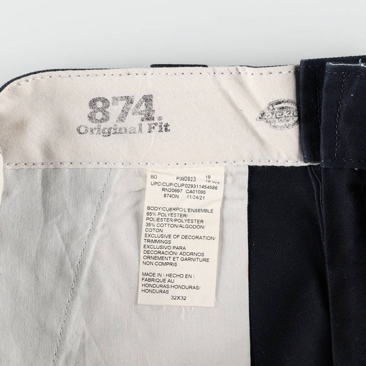 Dickies 874 Original Fit Work Pants for Men, W32 equivalent polyester navy blue type Vintage Second Hand