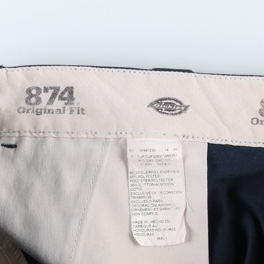 Dickies 874 Original Fit Work Pants for Men, W36 polyester navy blue type Vintage Second Hand