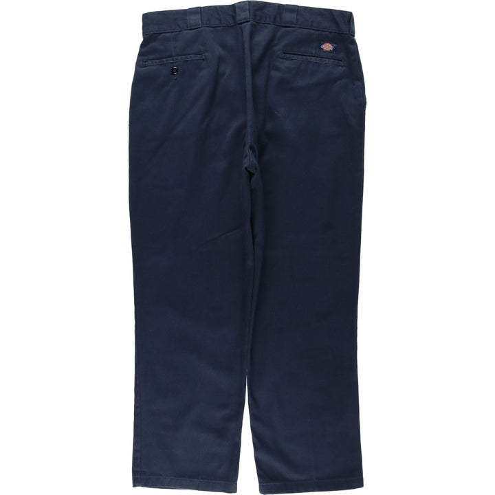 Dickies Work Pants Men's W38 polyester navy blue type Vintage Second Hand