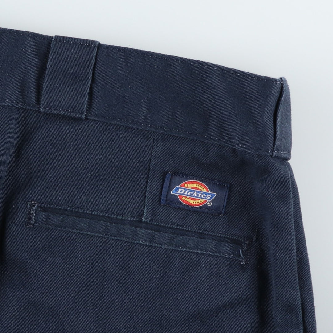 Dickies Work Pants Men's W38 polyester navy blue type Vintage Second Hand