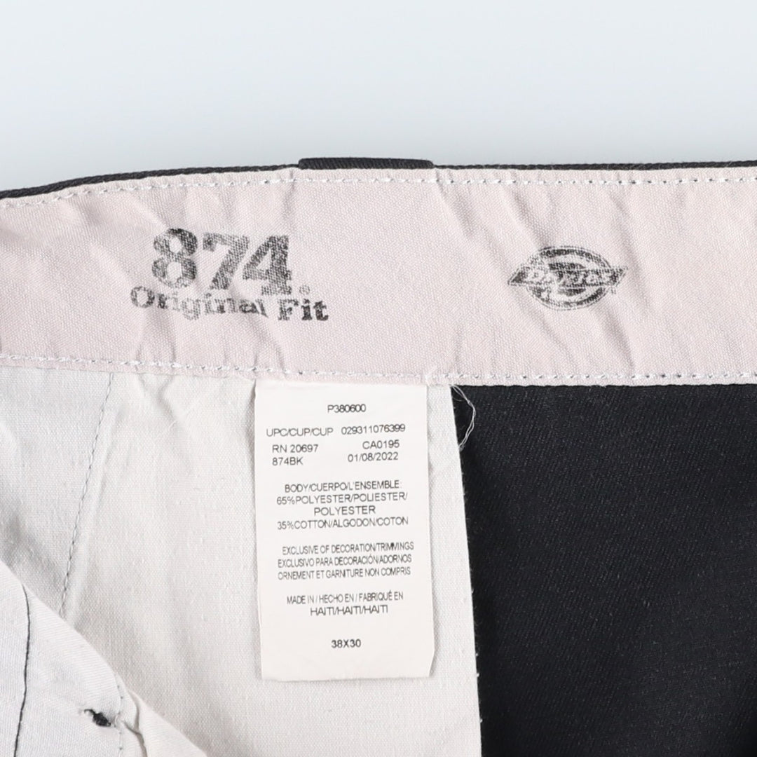 Dickies Work Pants Men's W37 polyester black type Vintage Second Hand