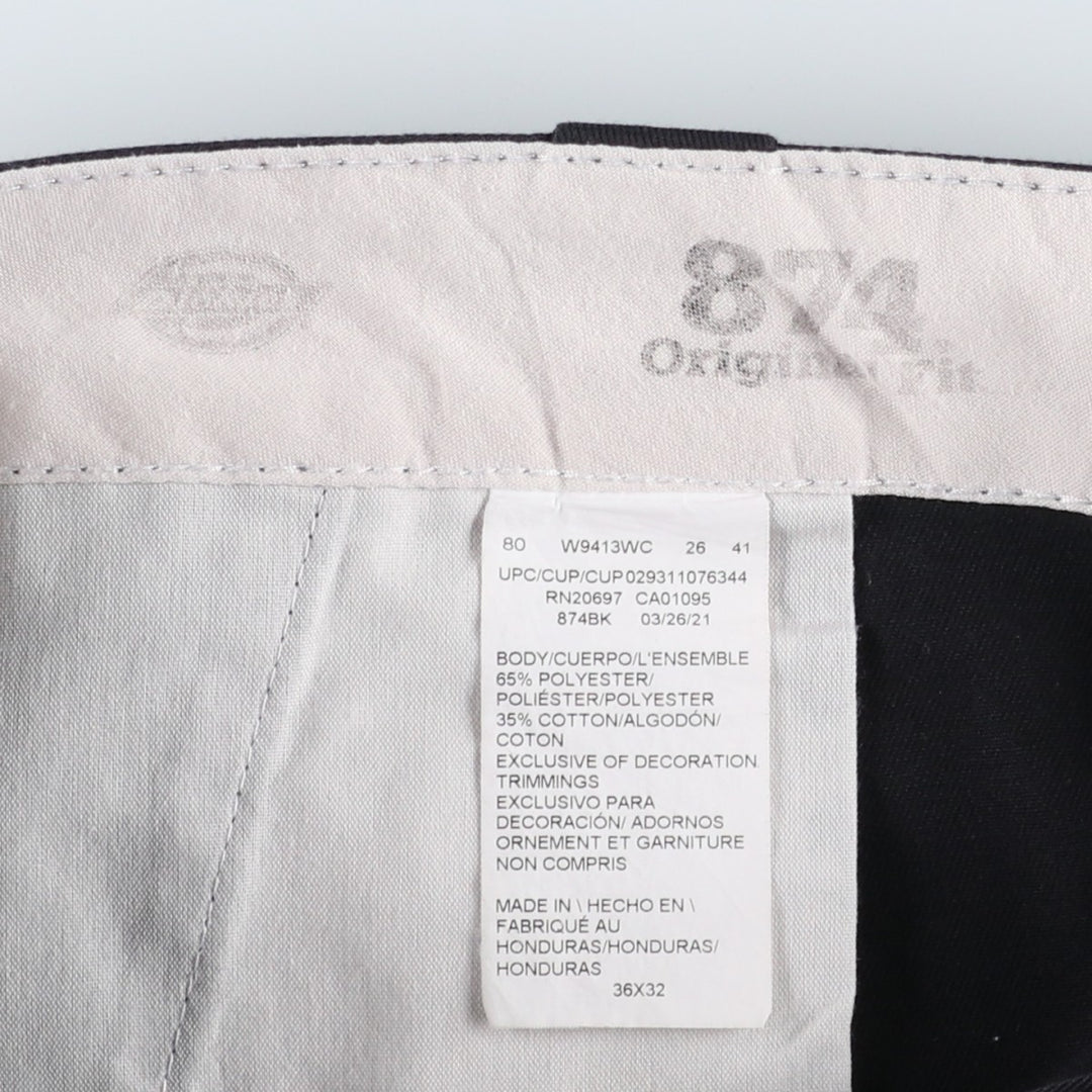 Dickies 874 Original Fit Work Pants for Men, W36 polyester black type Vintage Second Hand