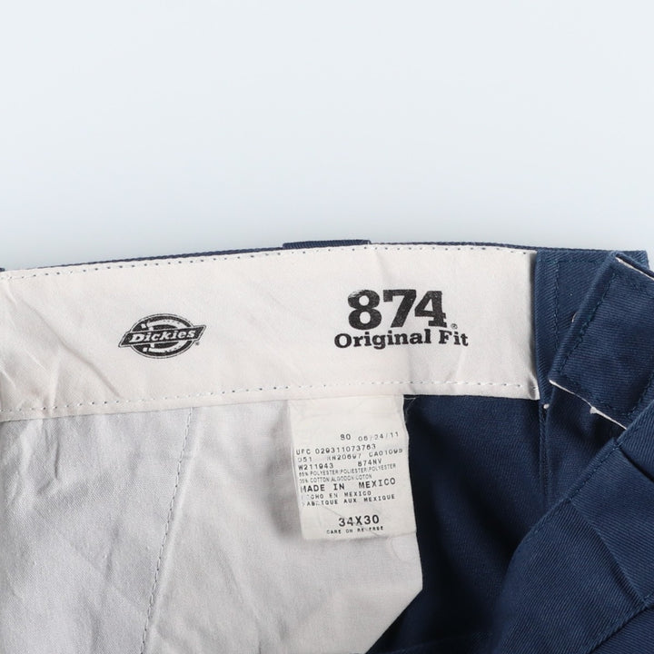 Dickies 874 Original Fit Work Pants, Men's, Size W34 polyester navy blue type Vintage Second Hand