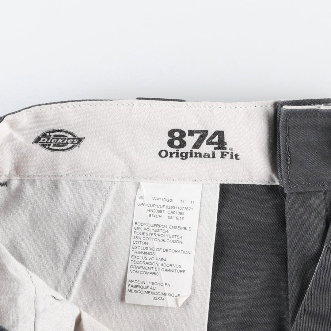 Dickies 874 Original Fit Men's W32 equivalent polyester gray type Vintage Second Hand