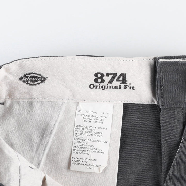 Dickies 874 Original Fit Men's W32 equivalent polyester gray type Vintage Second Hand