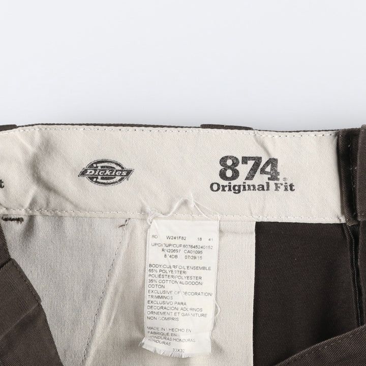 Dickies 874 Original Fit Work Pants, Men's, Size W34 polyester brown type Vintage Second Hand