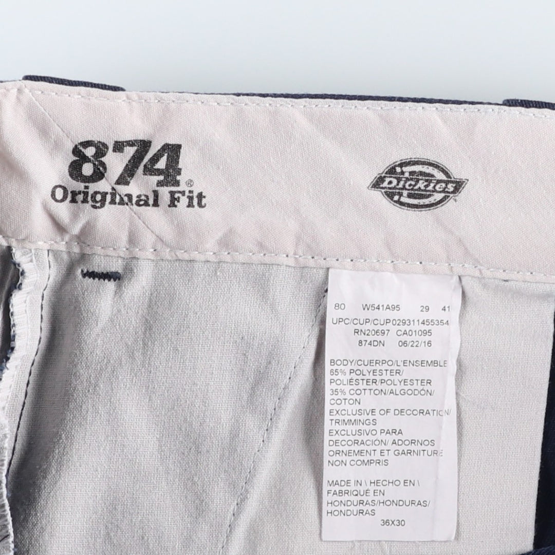 Dickies 874 Original Fit Work Pants, Men's, Size W35 polyester navy blue type Vintage Second Hand
