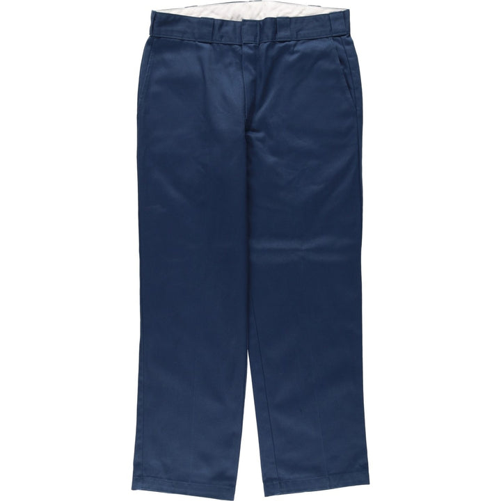 Dickies Men's Work Pants, Size W35 polyester navy blue type Vintage Second Hand