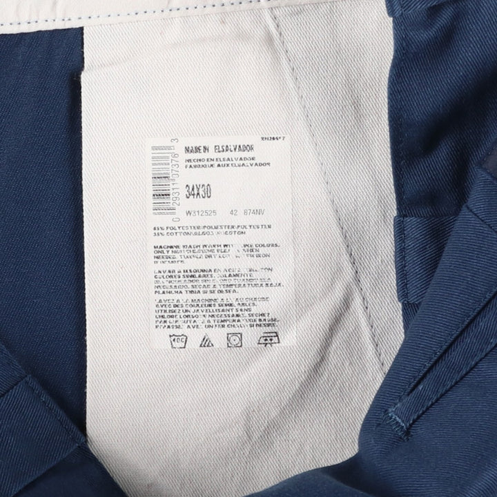 Dickies Men's Work Pants, Size W35 polyester navy blue type Vintage Second Hand