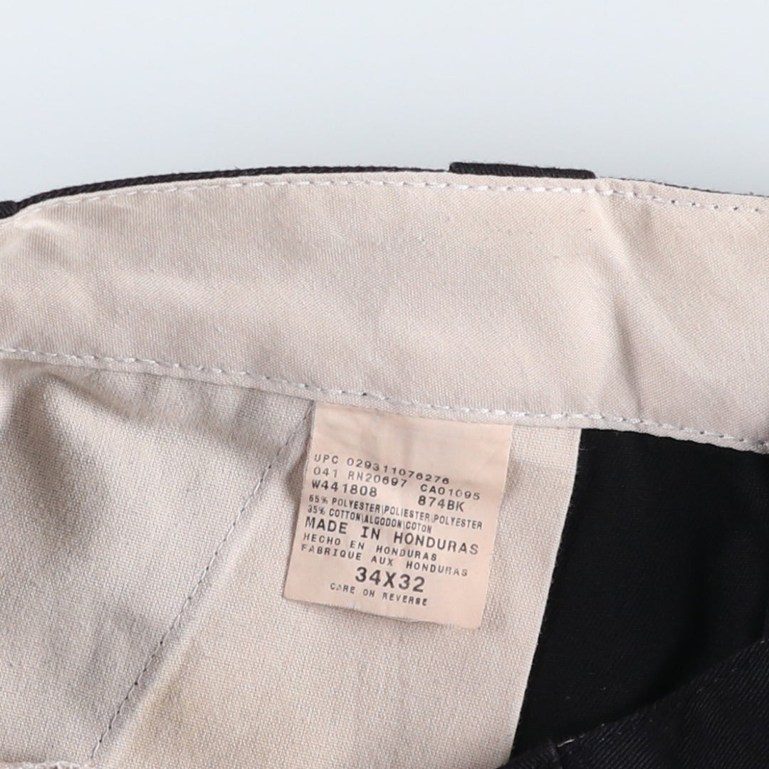 Dickies Men's Work Pants, Size W35 polyester black type Vintage Second Hand