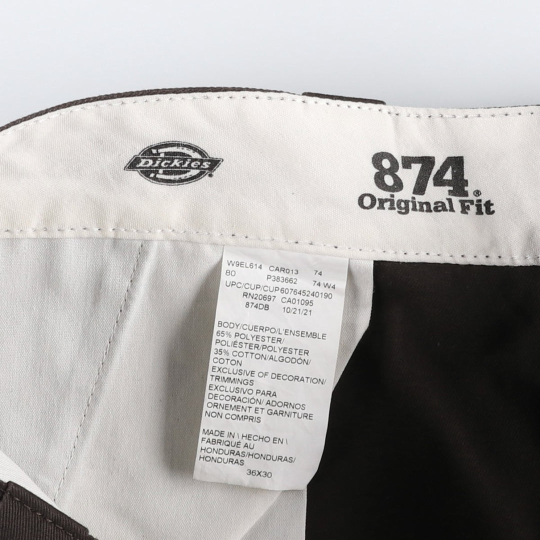 Dickies 874 Original Fit Work Pants for Men, W37 polyester brown type Vintage Second Hand