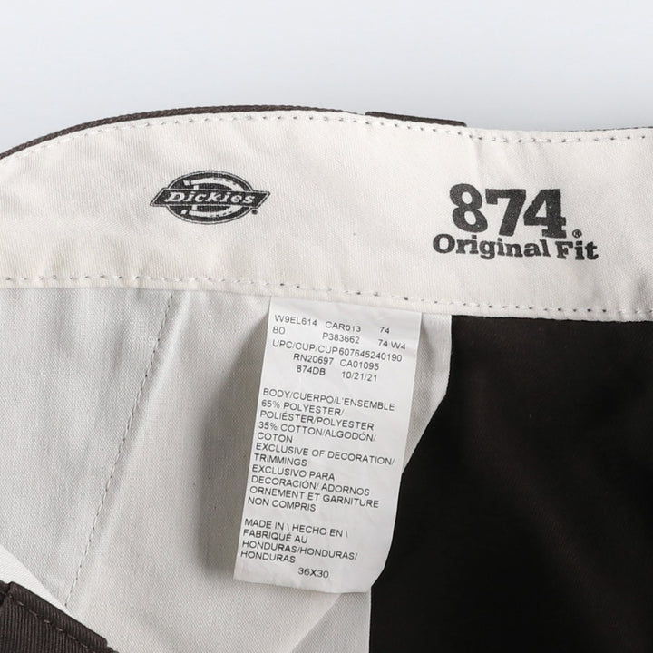 Dickies 874 Original Fit Work Pants for Men, W37 polyester brown type Vintage Second Hand