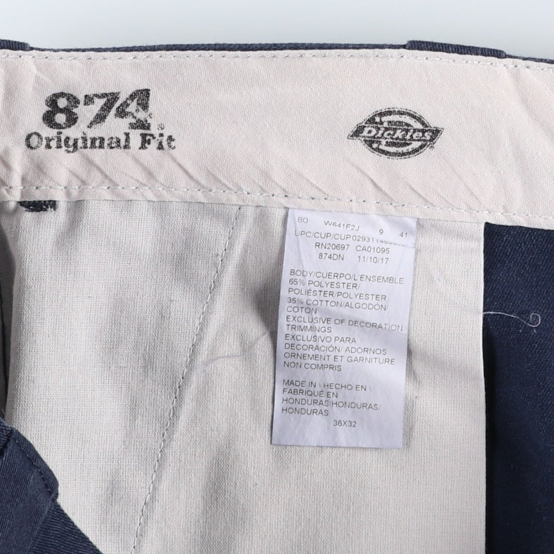 Dickies 874 Original Fit Work Pants for Men, W36 polyester navy blue type Vintage Second Hand