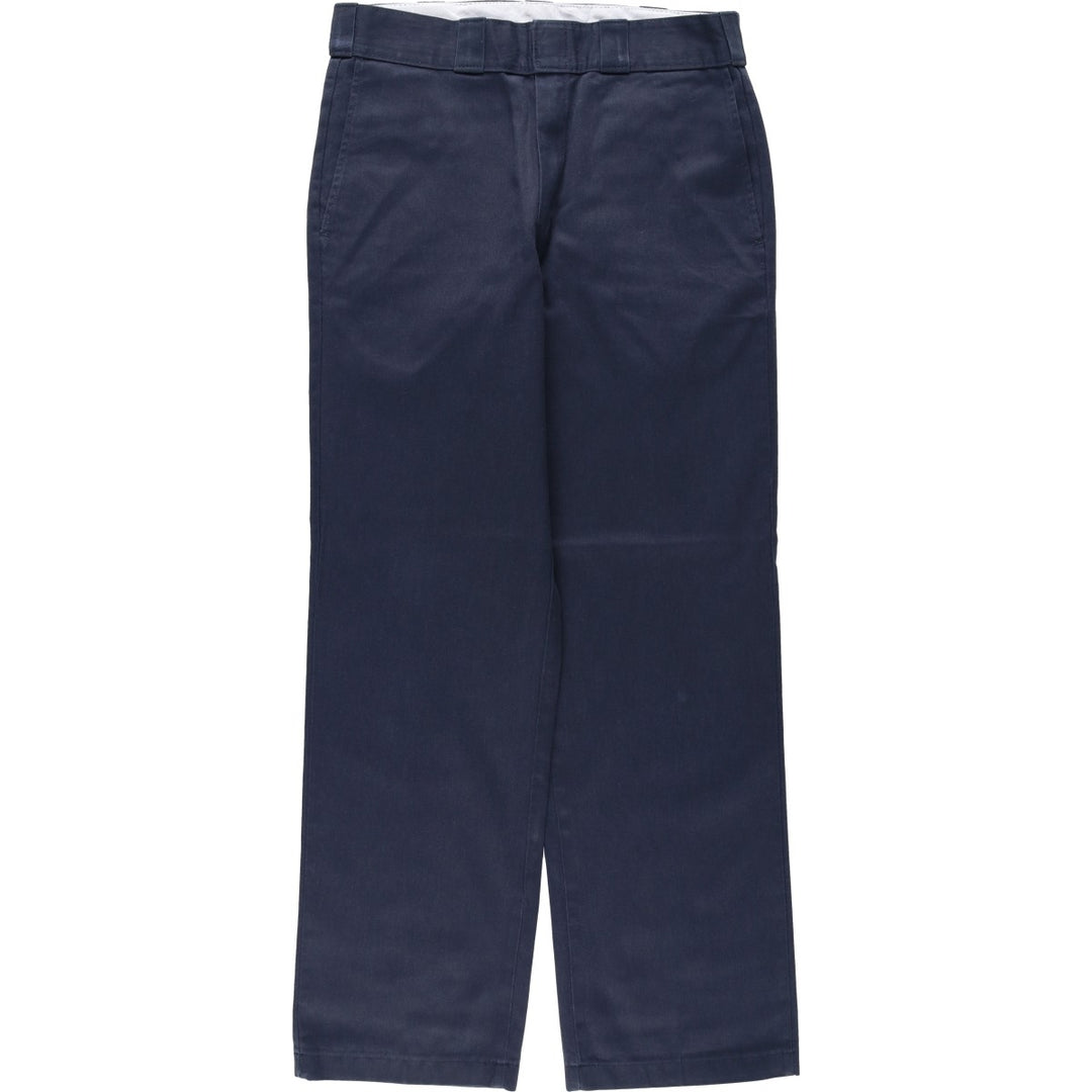 Dickies Work Pants Men's W33 polyester navy blue type Vintage Second Hand