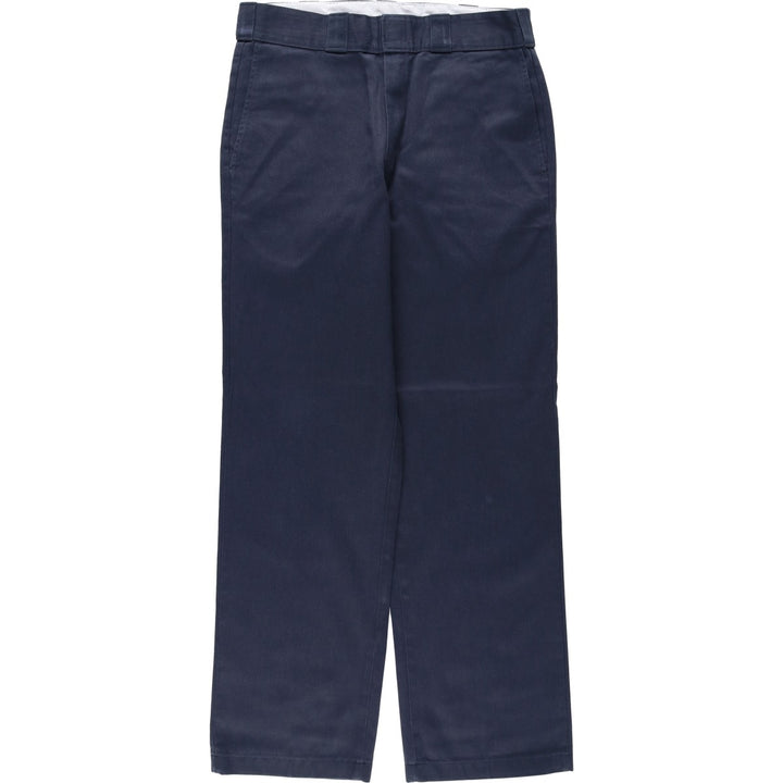 Dickies Work Pants Men's W33 polyester navy blue type Vintage Second Hand