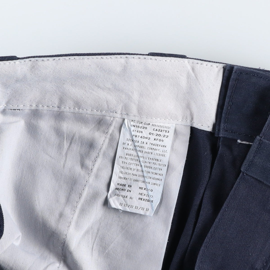 Dickies Work Pants Men's W33 polyester navy blue type Vintage Second Hand