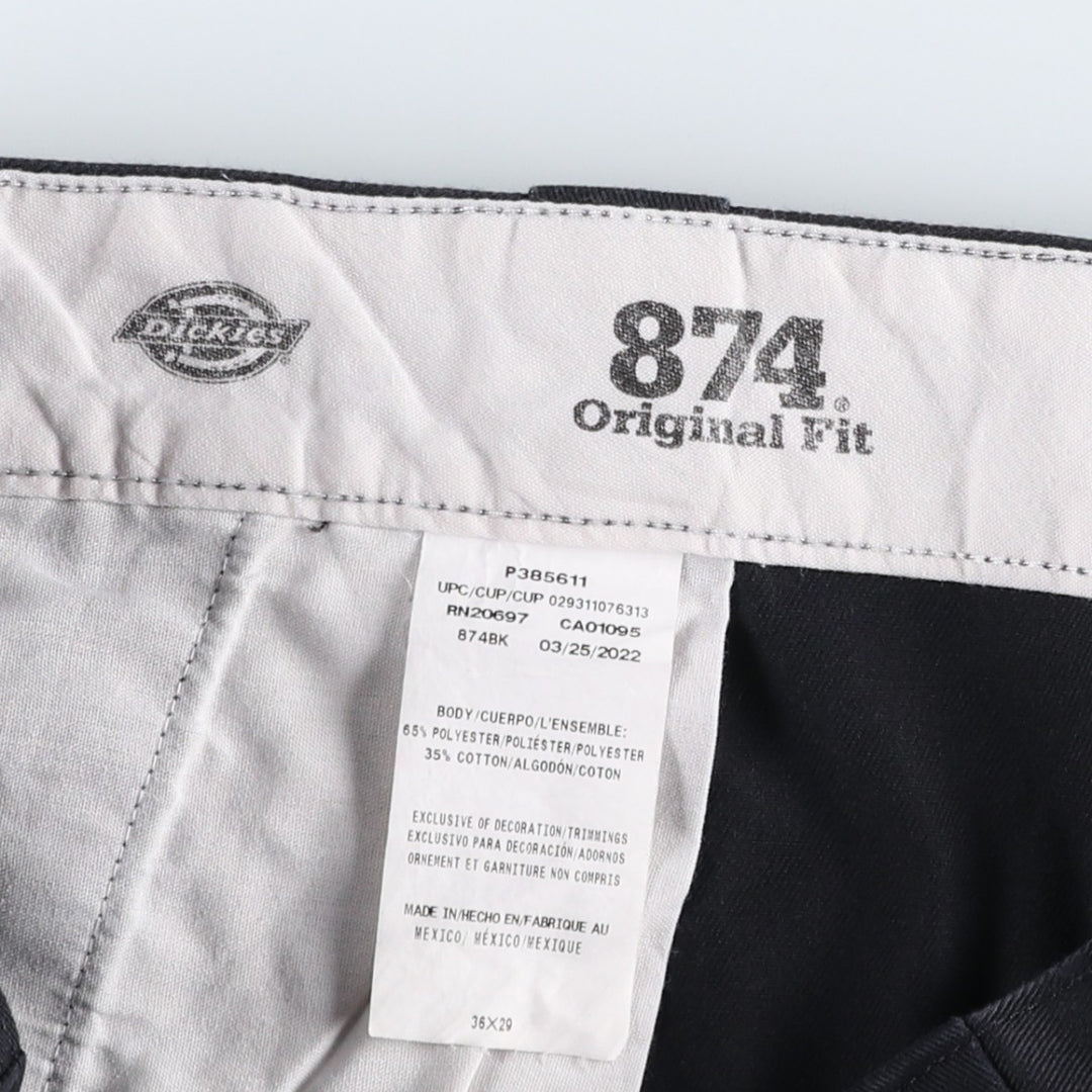 Dickies 874 Original Fit Work Pants for Men, W36 polyester black type Vintage Second Hand