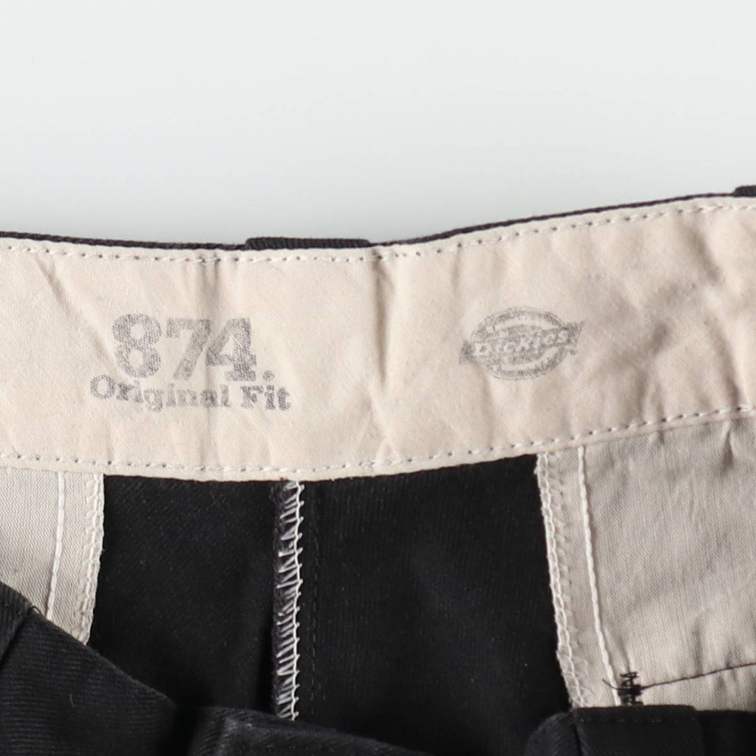 Dickies 874 FLEX ORIGINAL FIT Work Pants, Men's, Size 34 (approx.) polyester black type Vintage Second Hand