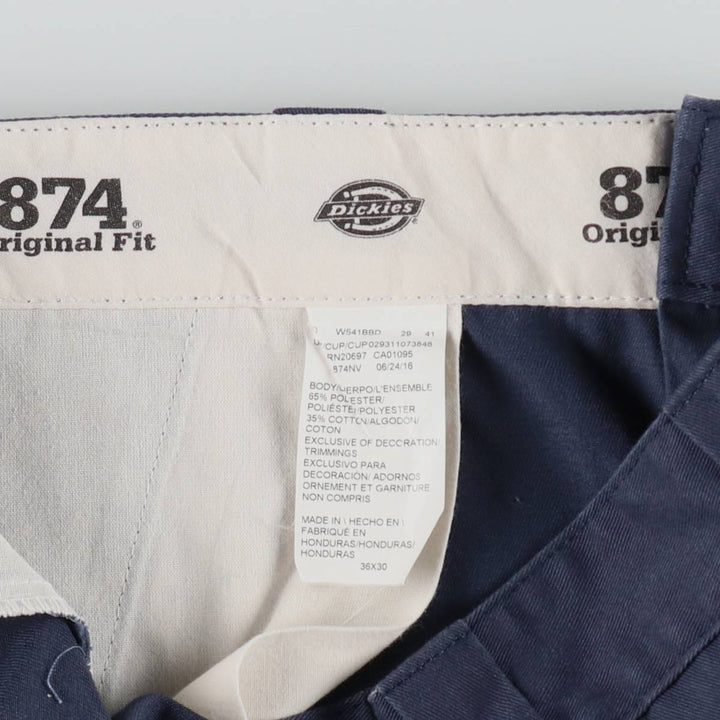 Dickies 874 Original Fit Work Pants for Men, W36 polyester Navy blue Vintage Second Hand