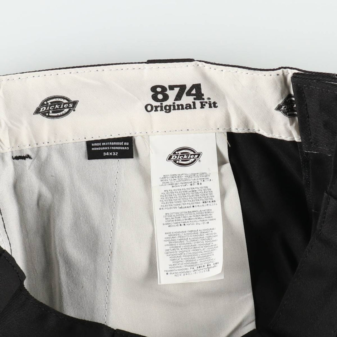 Dickies 874 Original Fit Work Pants, Men's, Size W34 polyester black type Vintage Second Hand